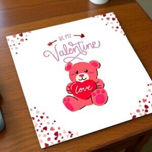 Be My Valentine TEDDY  Bear Graphic DTF Transfer Sheet